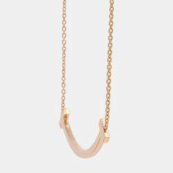 مملوكة مسبقًا Tiffany & Co. T Smile Medium 18K Pink Gold Pendant Necklace