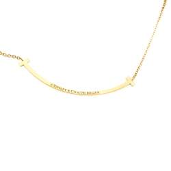 Pre Owned Tiffany & Co. Tiffany T Smile Diamond 18k Yellow Gold Necklace