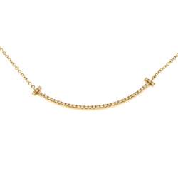 Pre Owned Tiffany & Co. Tiffany T Smile Diamond 18k Yellow Gold Necklace