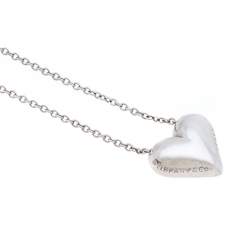 Pre Owned Tiffany & Co. Etoile Heart 5 Diamond Platinum Pendant Necklace