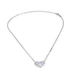 Pre Owned Tiffany & Co. Etoile Heart 5 Diamond Platinum Pendant Necklace