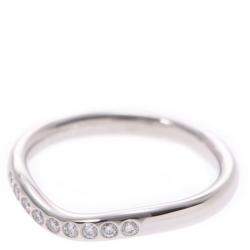 Pre Owned Tiffany & Co. PT950 and Diamond Curved Band Ring 46