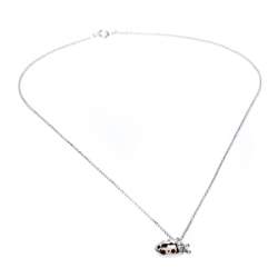 Pre Owned Tiffany & Co. 18K White Gold and Diamond Set Ladybug Pedant Chain Necklace