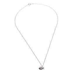 Pre Owned Tiffany & Co. 18K White Gold and Diamond Set Ladybug Pedant Chain Necklace