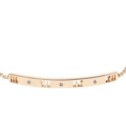 Pre Owned Tiffany & Co. Atlas Pierced Diamond 18K Rose Gold Bracelet