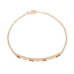 Pre Owned Tiffany & Co. Atlas Pierced Diamond 18K Rose Gold Bracelet