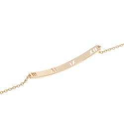 Pre Owned Tiffany & Co. Atlas Pierced Diamond 18K Rose Gold Bracelet