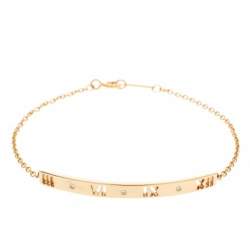 Pre Owned Tiffany & Co. Atlas Pierced Diamond 18K Rose Gold Bracelet