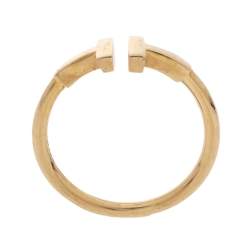 Pre Owned Tiffany & Co. T Wire 18K Rose Gold Open Ring Size 55