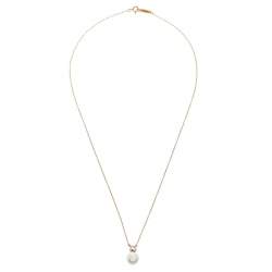 Pre Owned Tiffany & Co Diamond Cultured Pearl 18K Yellow Gold Pendant Necklace