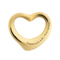 Tiffany & Co. Elsa Peretti Open Heart 18K Yellow Gold Pendant