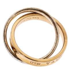 Pre Owned Tiffany & Co. Tiffany 1837 Interlocking Circles 18K Rose Gold & Silver Ring Size 47