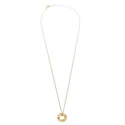 Pre Owned Tiffany & Co. Atlas Diamond 18K Rose Gold Pierced Pendant Necklace