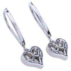Pre Owned Tiffany & Co.Heart Diamond Platinum Drop Earrings
