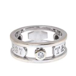 Pre Owned خاتم تيفاني آند كو خاتم تيفاني 1837  ذهب أبيض عيار 18 ذهب أبيض مقاس 48