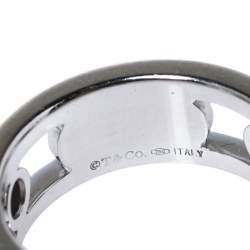 Pre Owned خاتم تيفاني آند كو خاتم تيفاني 1837  ذهب أبيض عيار 18 ذهب أبيض مقاس 48