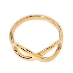 مملوكة مسبقًا Tiffany & Co. Infinity 18K Yellow Gold Ring Size 50