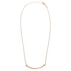 Pre Owned Tiffany & Co. Tiffany T Smile 18K Rose Gold Mini Pendant Necklace