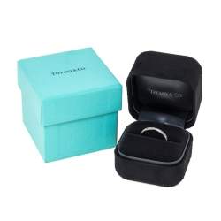 Pre Owned Tiffany & Co. Harmony Platinum Diamond Ring Size 55