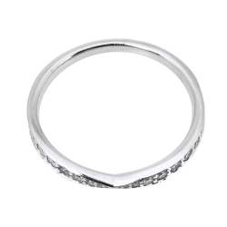 Pre Owned Tiffany & Co. Harmony Platinum Diamond Ring Size 55