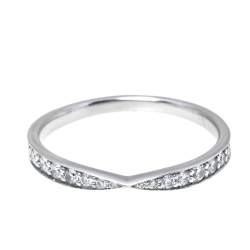 Pre Owned Tiffany & Co. Harmony Platinum Diamond Ring Size 55