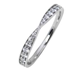 Pre Owned Tiffany & Co. Harmony Platinum Diamond Ring Size 55