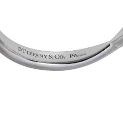 Pre Owned Tiffany & Co. Harmony Platinum Diamond Ring Size 55