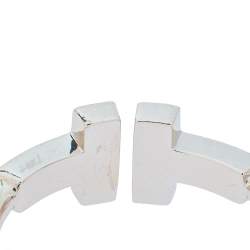 Pre Owned خاتم تيفاني & كو. ذهب أبيض عيار 18 سلك ألماس تيفانى تى مقاس 48