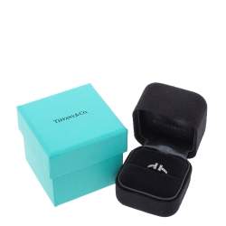 Pre Owned خاتم تيفاني & كو. ذهب أبيض عيار 18 سلك ألماس تيفانى تى مقاس 48