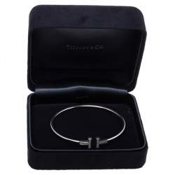 Pre Owned Tiffany & Co. T Wire Diamond 18K White Gold Bracelet