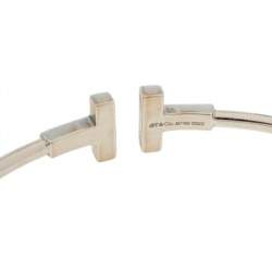 Pre Owned Tiffany & Co. T Wire Diamond 18K White Gold Bracelet