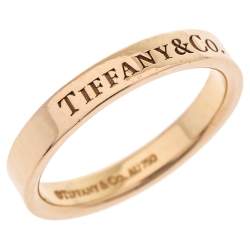 Pre Owned Tiffany & Co.18K Rose Gold Band Ring Size 51