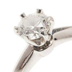 Pre Owned Tiffany & Co. H VVS1 Round Brilliant Diamond Solitaire Ring Size 52.5