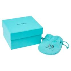 Pre Owned Tiffany & Co. Diamond Heart Platinum Stud Earrings