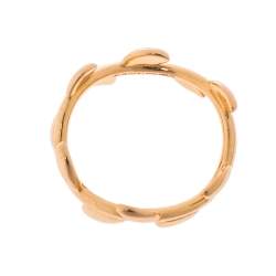 Pre Owned Tiffany & Co. Paloma Picasso Olive Leaf 18K Rose Gold Band Ring Size 49