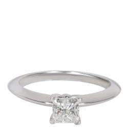 Pre Owned Tiffany & Co. Diamond Engagement Platinum Ring Size EU 50