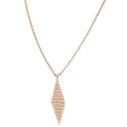 Pre Owned Tiffany & Co. Elsa Peretti Mesh Diamond 18K Rose Gold Necklace