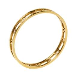 Pre Owned Tiffany & Co. Atlas 18K Yellow Gold Narrow Bangle Bracelet