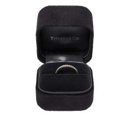 Pre Owned Tiffany & Co. Soleste Diamond Platinum Half Eternity Wedding Band Ring Size 54