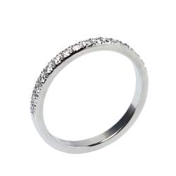 Pre Owned Tiffany & Co. Soleste Diamond Platinum Half Eternity Wedding Band Ring Size 54