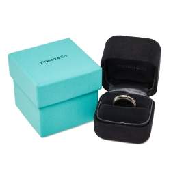 Pre Owned Tiffany & Co. Tiffany T Diamond 18K White Gold Wide Ring Size 53