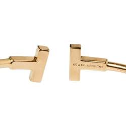 Pre Owned Tiffany & Co. Tiffany T Diamond Wire 18K Rose Gold Bracelet