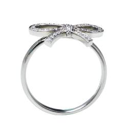 Pre Owned Tiffany & Co. Tiffany Bow Diamond Platinum Ring Size 53