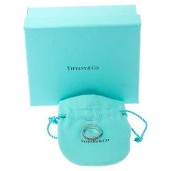 Pre Owned Tiffany & Co. Atlas Diamond 18K White Gold Ring Size 54