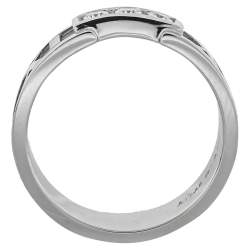 Pre Owned Tiffany & Co. Atlas Diamond 18K White Gold Ring Size 54