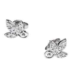 Pre Owned Tiffany & Co. Paloma Picasso® Olive Leaf Diamond 18K White Gold Stud Earrings