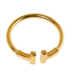 Pre Owned Tiffany & Co. Tiffany T Wire 18K Yellow Gold Ring Size 56
