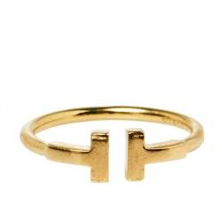 Pre Owned Tiffany & Co. Tiffany T Wire 18K Yellow Gold Ring Size 56
