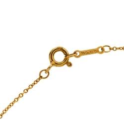 Pre Owned Tiffany & Co. Paloma Picasso Olive Leaf Diamond 18K Yellow Gold Pendant Necklace