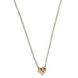 Pre Owned Tiffany & Co. Heart Diamond 18K Rose Gold Pendant Necklace
